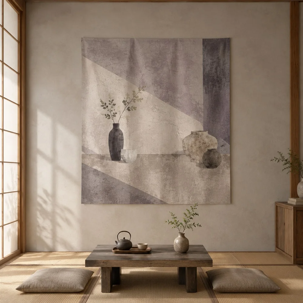 VIKAMA Earth Wall Shadow Clustered Groups Tapestry Wall Hanging, Wabi Sabi Wall Art Tapestries for Living Room Bedroom Kids Room