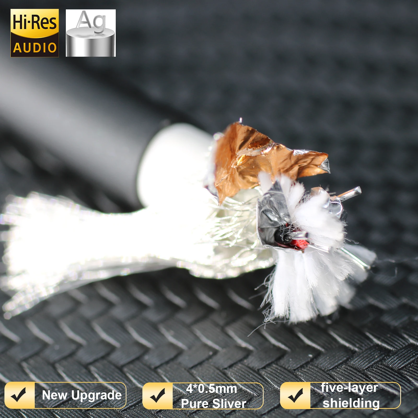 99,99% Reines Silber 2-Adriges Flachkabel 11mm HIFI XSSH AUDIO Abgeschirmtes Kabel Verstärker CD DIY Ag Verbindungskabel Audiokabel – Detail 13