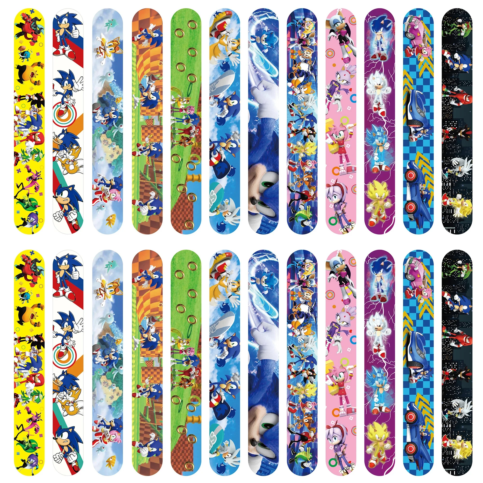 10/20/30pcs Anime Soniced Slap Bracelet Birthday Party Supplies Children Boys and Girls Birthday Toy Gifts Bracelet Decoratio