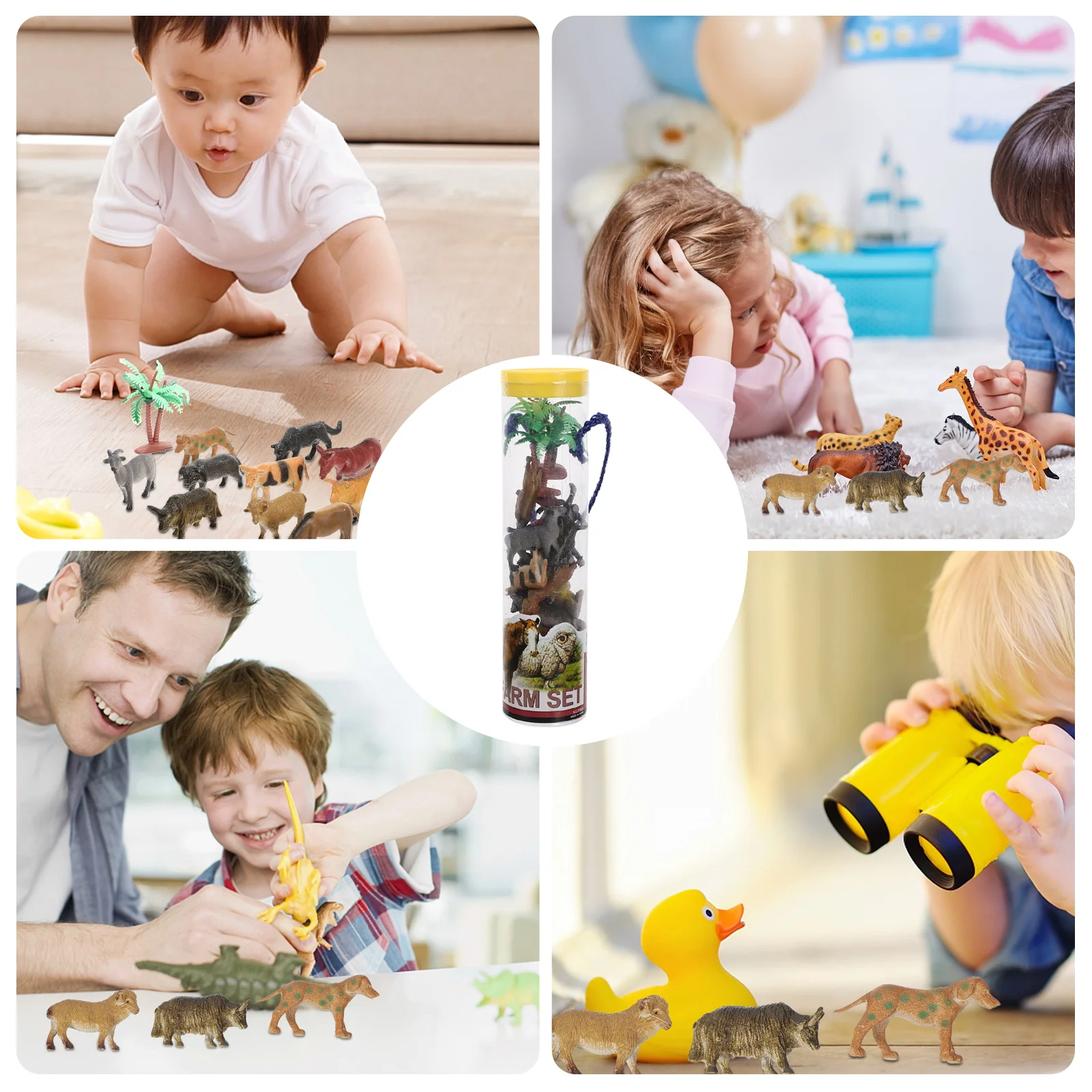 Figuras de animales de granja, juguete, modelos de resina realistas, bordes lisos, juego educativo de aprendizaje, recuerdos de fiesta de animales, 12 Uds.