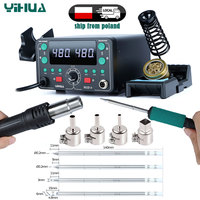 YIHUA T12 Soldering Station LCD Temp Control Rapid Heating Soldering Iron Kit For SMD PCB Repair Tools Hor Air Rework Station