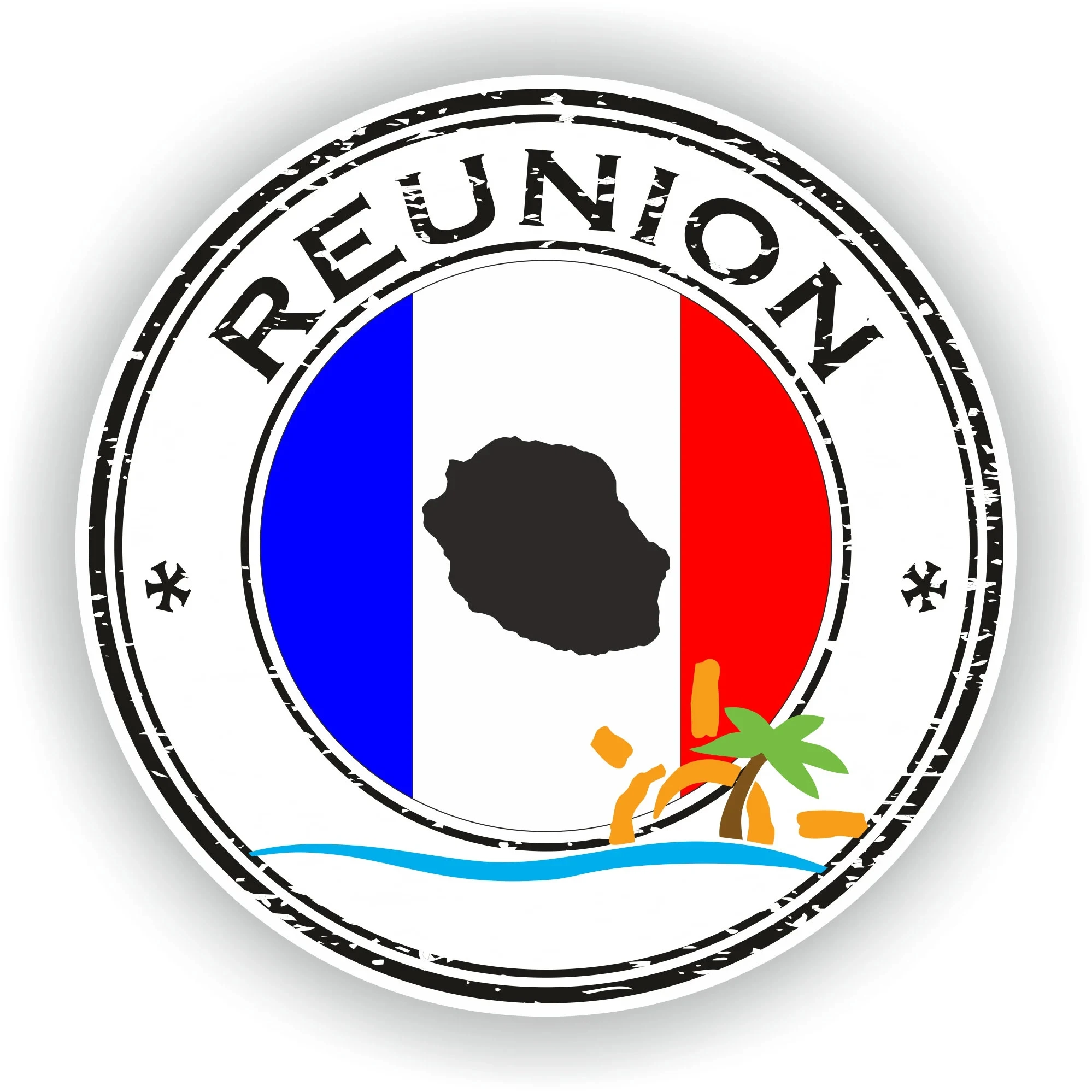 

Reunion Seal Cute Wall Anti Scratch Decal Accessory Personalized Scratch Cute Decal Laptop Durable Sticker Graphic Bumper