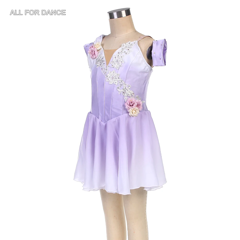 24085 أومبير الأرجواني دنة صد أزياء رقص الباليه أداء Dancewear يوتار فستان الفتيات والنساء رومانسية الباليه توتو