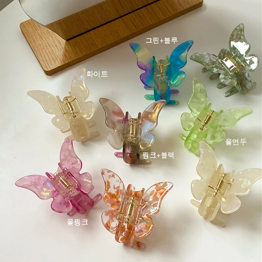 Hot Selling Butterfly Hair Claw Clips Acetate Super Beautiful Colorful Hair Claw Clips  For Women Girls Hair Accessories