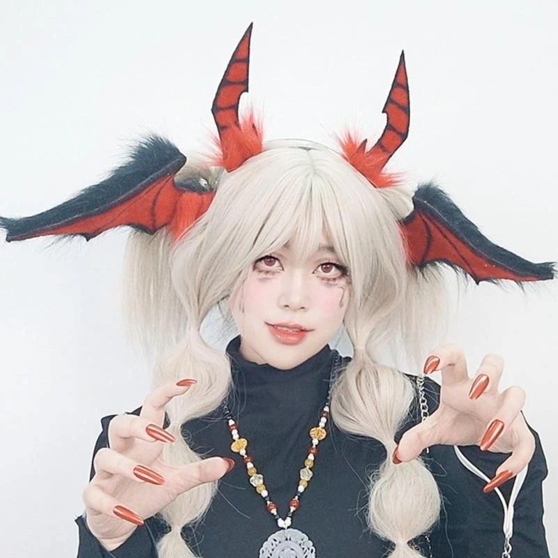 

F92d Bat Devil Devil Hairbands Photo Props Крыло крылачатые повязки для вечеринки пушистый головной убор