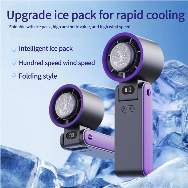 

Portable Handheld Turbo Refrigeration Fan 100 Wind Speeds Adjustable Mini Personal Fan Battery Operated Electric Eyelash Fan
