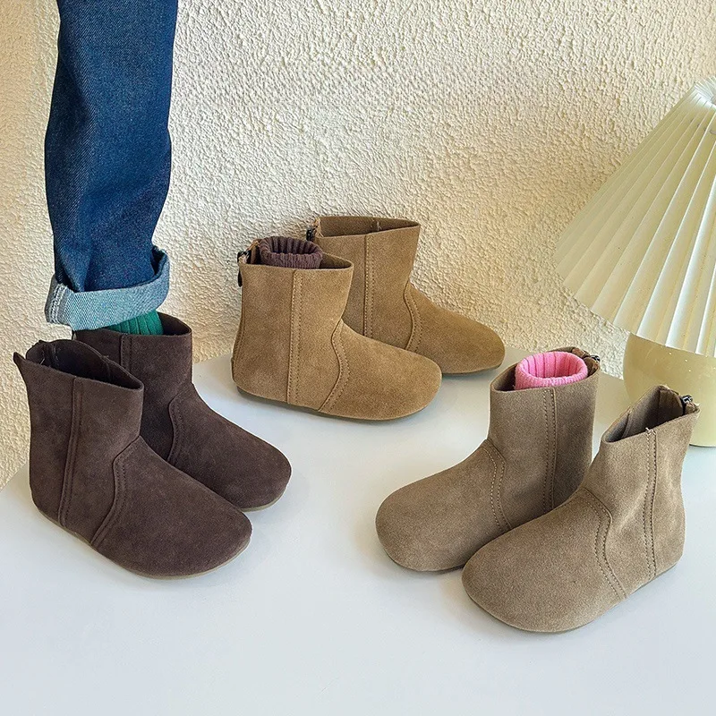 

Botas Высококачественные ботинки для девочек, осень 2022, новые супер мягкие туфли для девочек, брендовая обувь принцессы, повседневные ботинки средней длины, универсальные женские ботинки