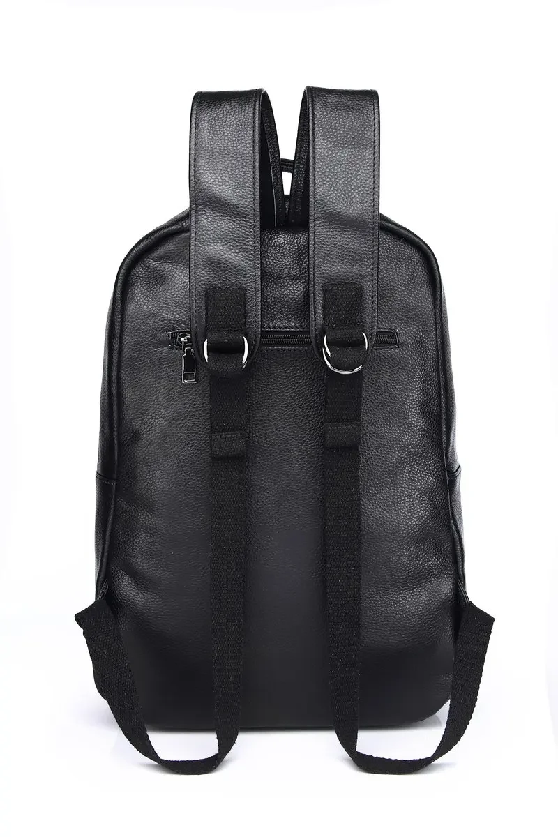 New Natural Cowskin 100% Genuine Leather Men's Backpack Fashion Large Capacity Shoolbag For Boy Leather Laptop Backpack Bag
