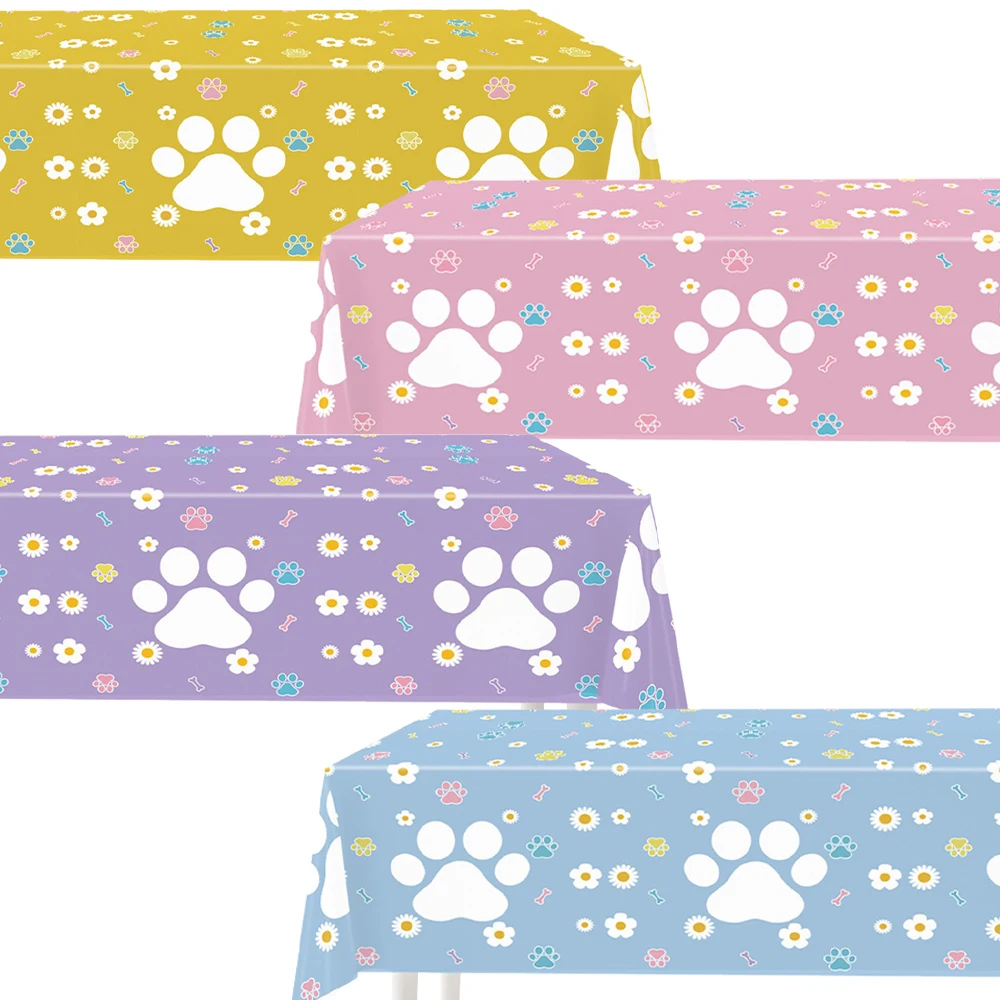1 Pieces of Cute Dog Paw Print - Table Cloth Disposable review and price