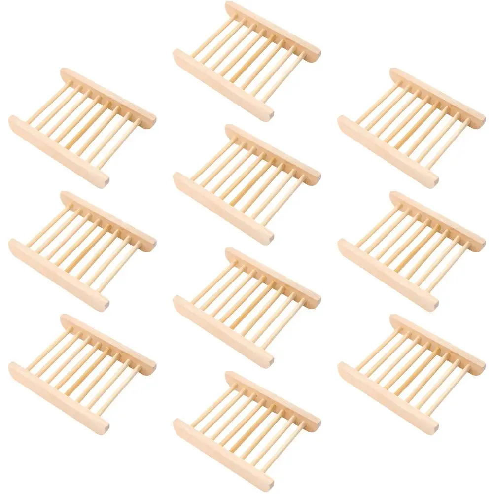 

10 Pcs Large Drain Storage No Punching Soap Display Stand For Craft Shows Wooden Soap Holder Travel Tray Wooden Holder Stylish