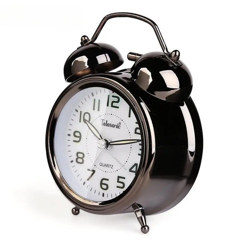 

Student children's big bell alarm clock, bedroom bedside luminous sweep second movement alarm clock