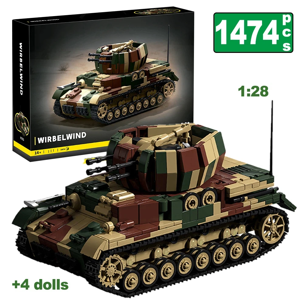 

1474PCS Technical Military Model Building Blocks Bricks WW2 German Tornado Air Defense Vehicle Educational Toys for Kids Gifts