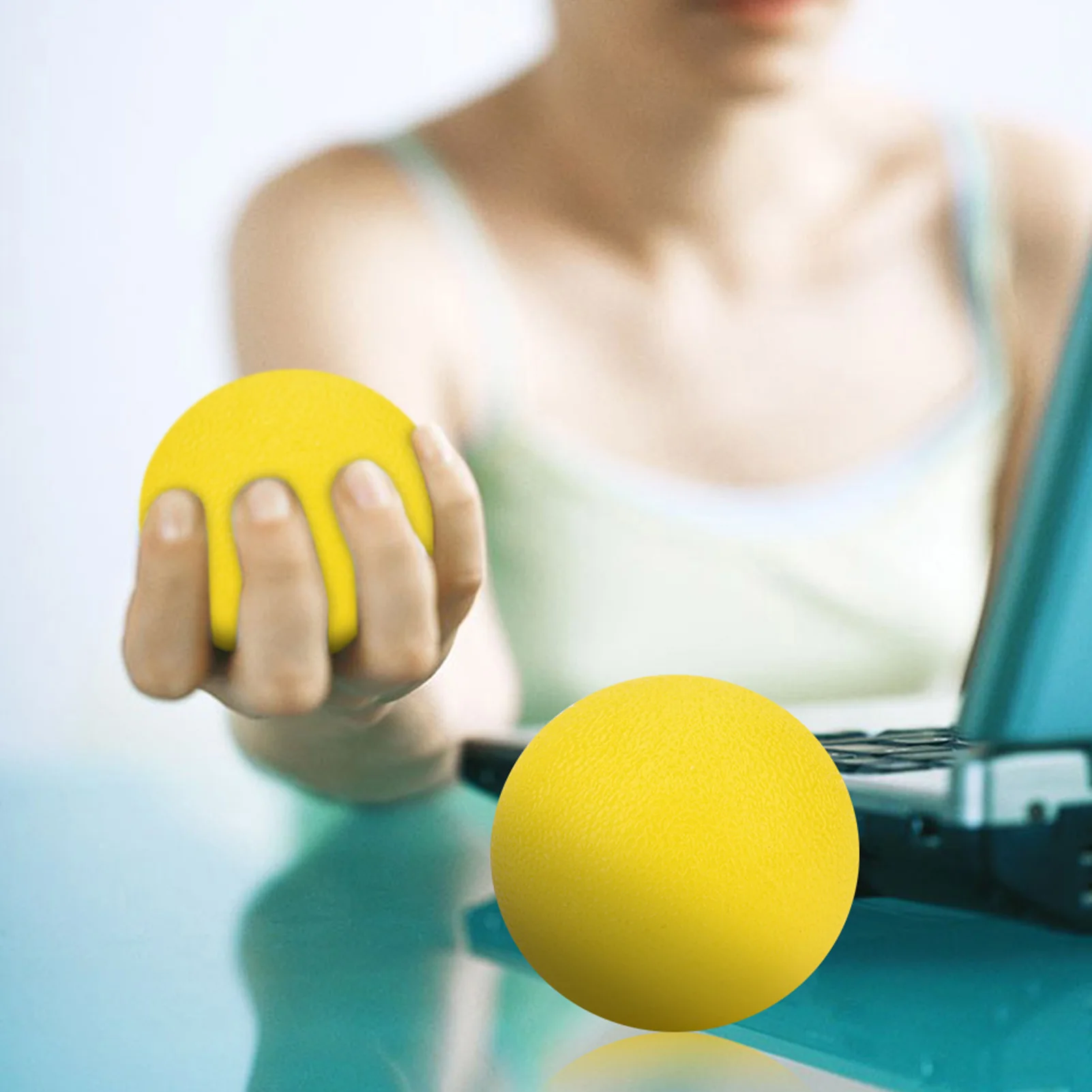 Silikon-Massageball, Fitness-Griffball, Stressabbau-Ball, Computer-Tastatur Fingerübungs-Massageball, Hüpfball – Detail 9