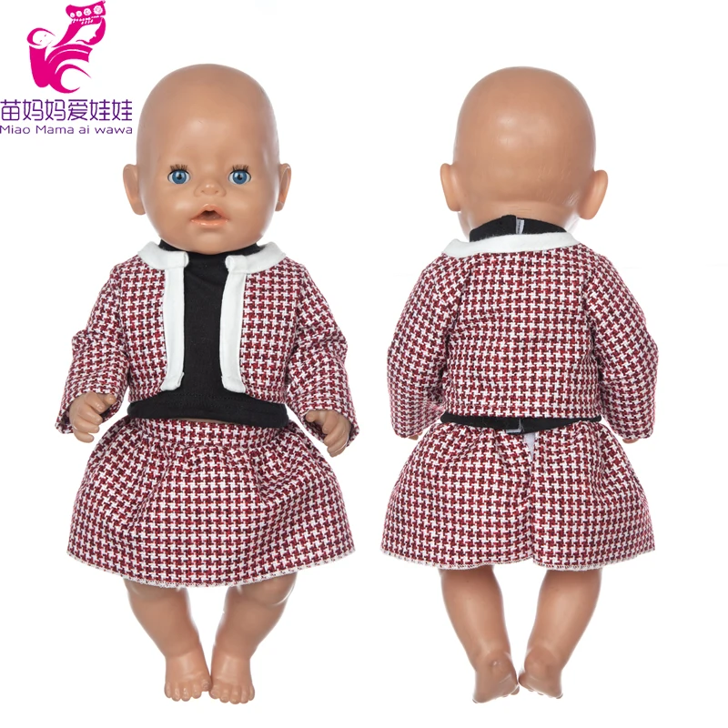 38cm doll clothes for 43cm Bebe doll boy clothes pants blue elephant set for 17\