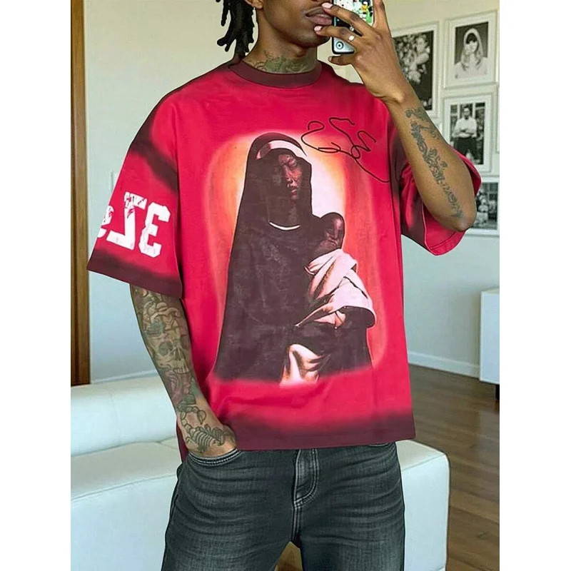 

Tee Shirt Men Summer Clothes Top Y2k Graphic Tee Men's Fashion Funny Shirts Gym Tshirt Korean Tops Summer Man Designer Clothes