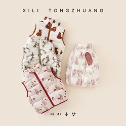 New autumn and winter children's down vest for boys and girls, stand up collar, cold resistant vest, baby warm down，W186