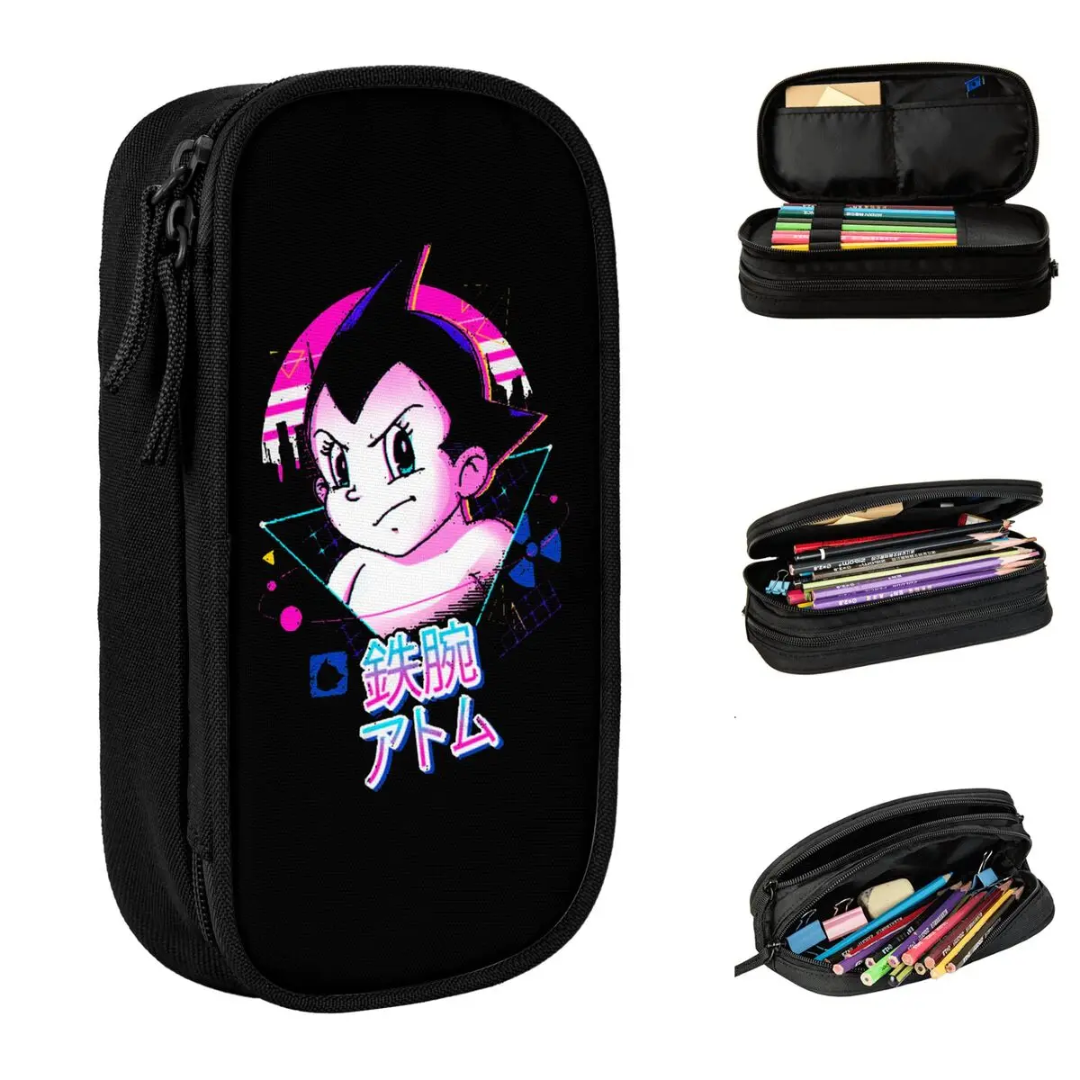 Astro Boy Mighty Atom Astroboy Pencil Case Cartoon Manga Pencilcases Pen for Student Large Storage Bags Office Zipper Stationery