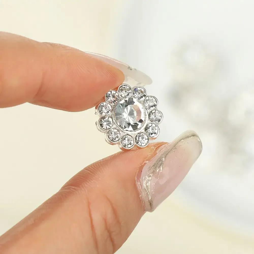 10Pcs/Set Durable Needlework Sewing Button Shirt Buttons Craft Decoration Scrapbook Accessories Metal Rhinestone Buttons