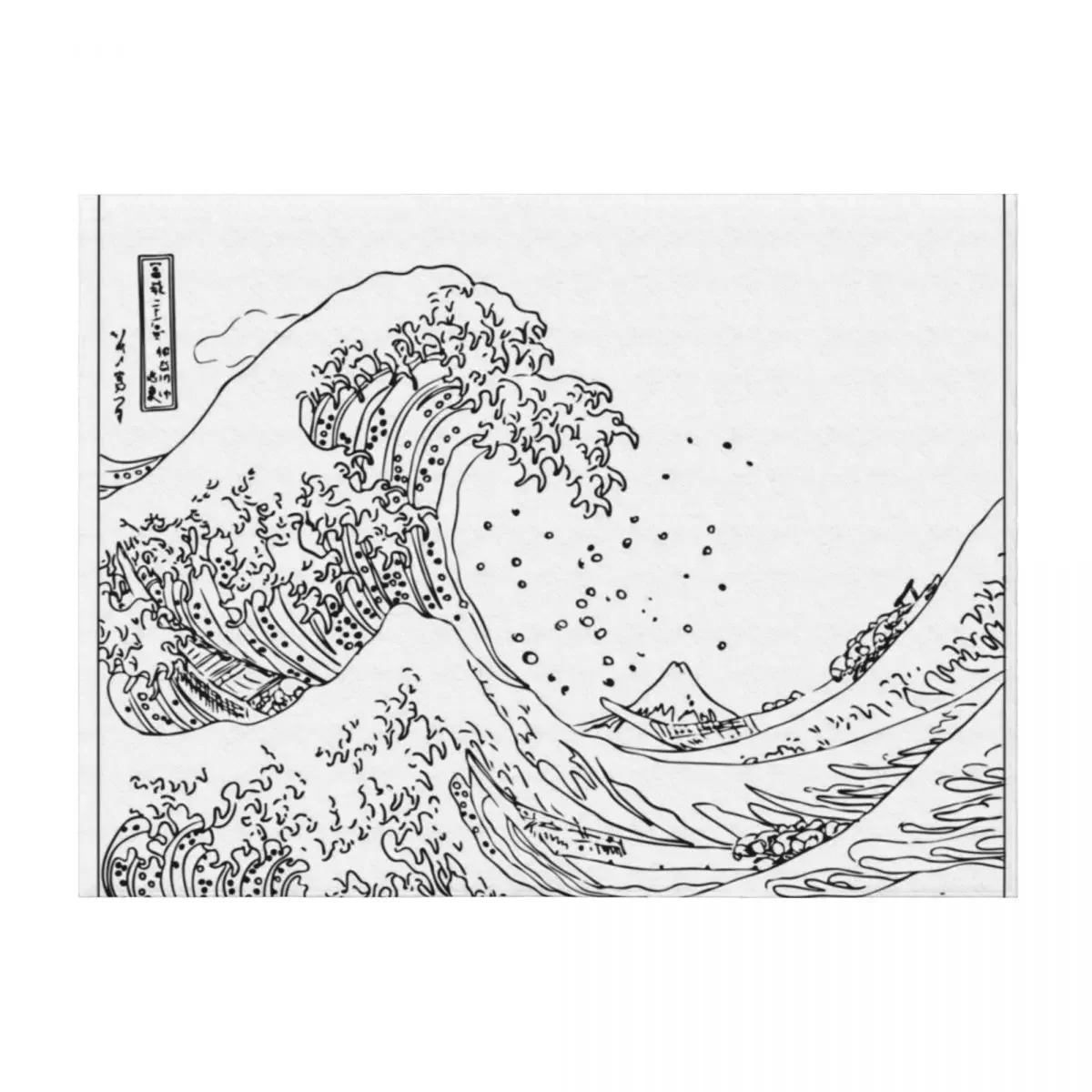

Great Wave Outline Black and White Throw Blanket sofa bed Custom blankets ands Vintage Blankets