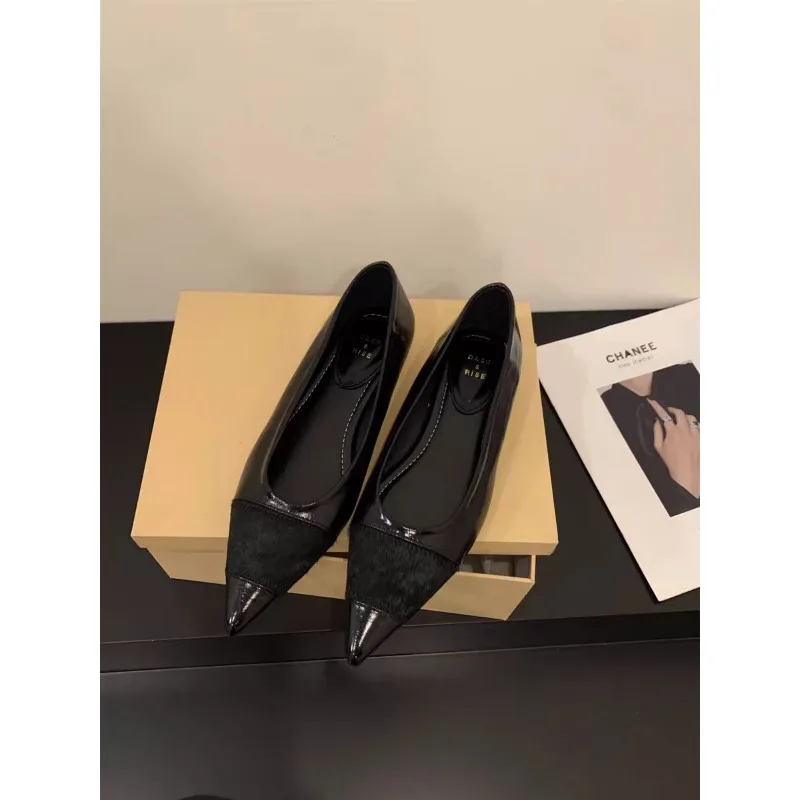 Pointed Toe Women Loafers Black Brown White Casual Mules Shoes New 2024 Fashion Shallow Slip on Low Flat Heel Party Dress Shoes