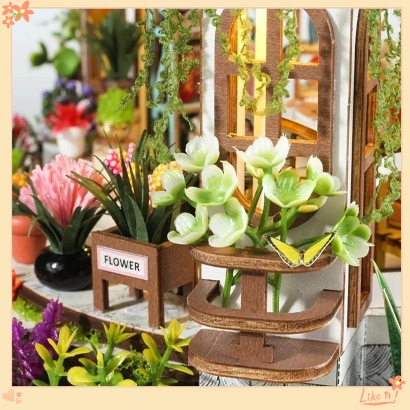 Diy Drewniana kabina powietrzna Części ogrodowe Montaż Wykwintne opakowanie Ręcznie robione modele budynków Zabawka Kreatywny prezent dla kochanej dziewczyny