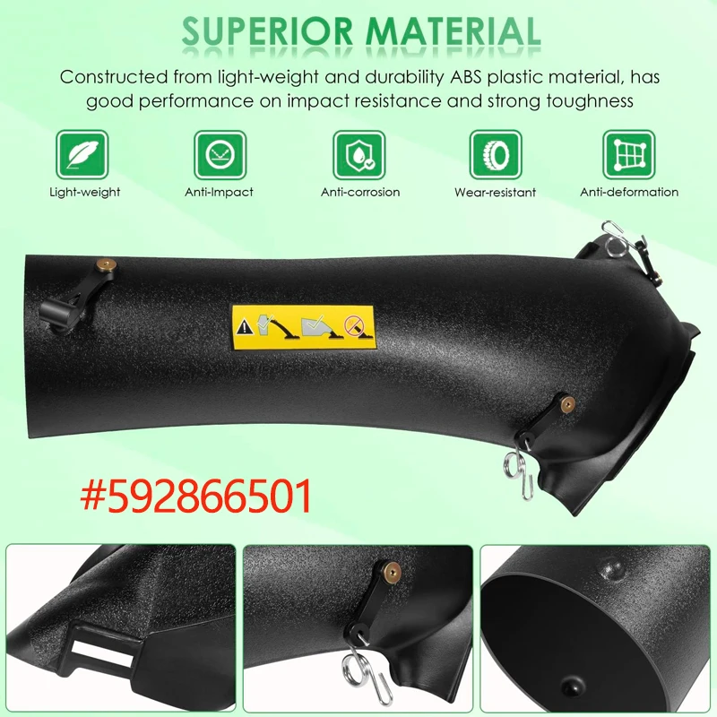 (Black) 592866501 Bagger Attachment Lower Chute for Husqvarna Craftsman 42