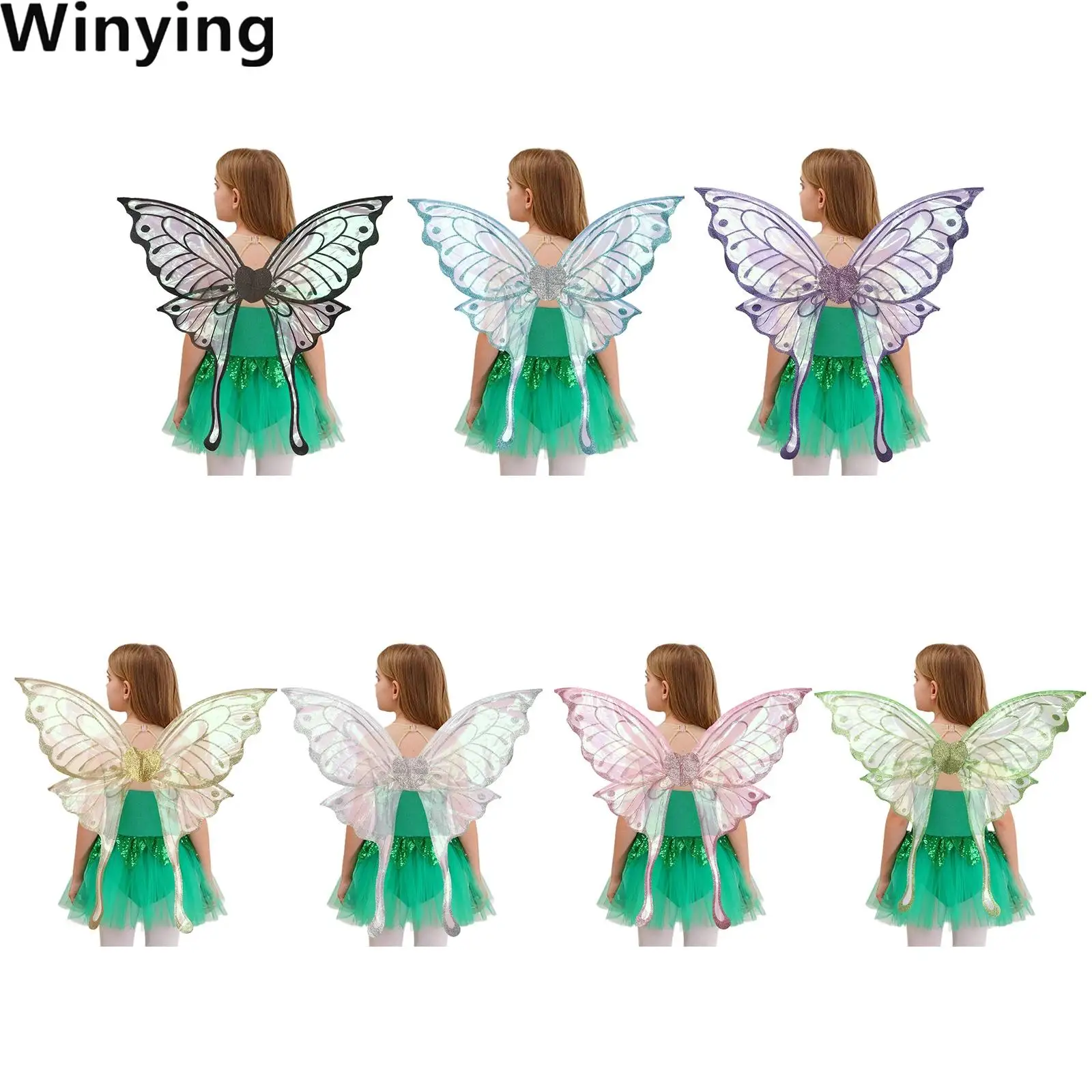 

Girls Women Angel Wings Fairy Wings Butterfly Long-tail Wings Fairy Costume Halloween Dress Up Party Favor for Festival
