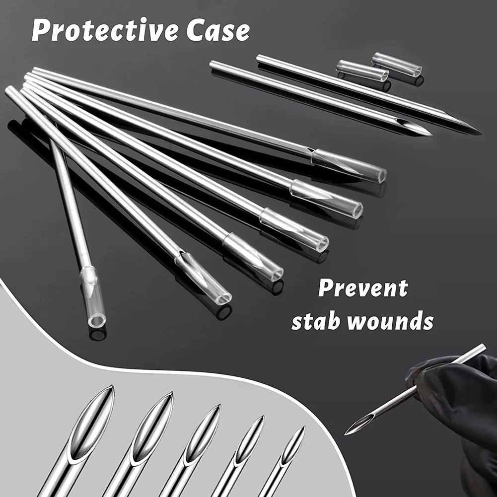 200/100/50/10 قطعة إبر ثقب المتاح 12 جرام 14 جرام 16 جرام 18 جرام 20 جرام إبرة ثقب للأذن الأنف السرة الحلمة ثقب الجسم العرض