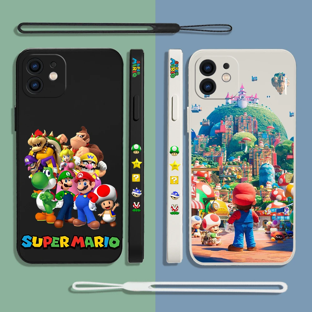 The Super Mario Movie Phone Case For Samsung A54 A34 A73 A53 A33 A23 A14 A13A72 A52 A52S A32 A22 A71 A51 4G 5G with Hand Strap