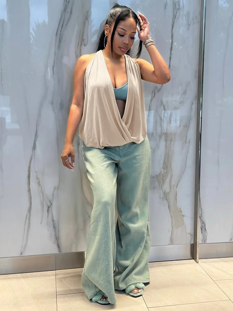 

Новая сексуальная майка с открытыми плечами и многофункциональным использованием, женская летняя, в стиле хипстер, классическая, эластичная, облегающая, YK2, для пляжа, отпуска, клуба