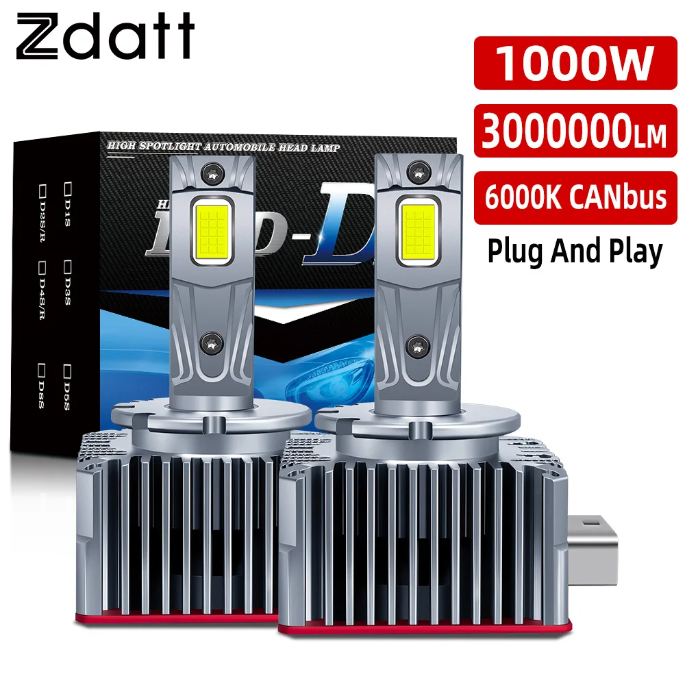 

D Series D1S D3S Светодиодная фонарь налобный HID 1:1 D1R D3R 12V 24V Canbus Светодиодная ксеноновая лампа D4S D2S D2R D4R Автоматический свет CSP Чип 6000K Plug&Play