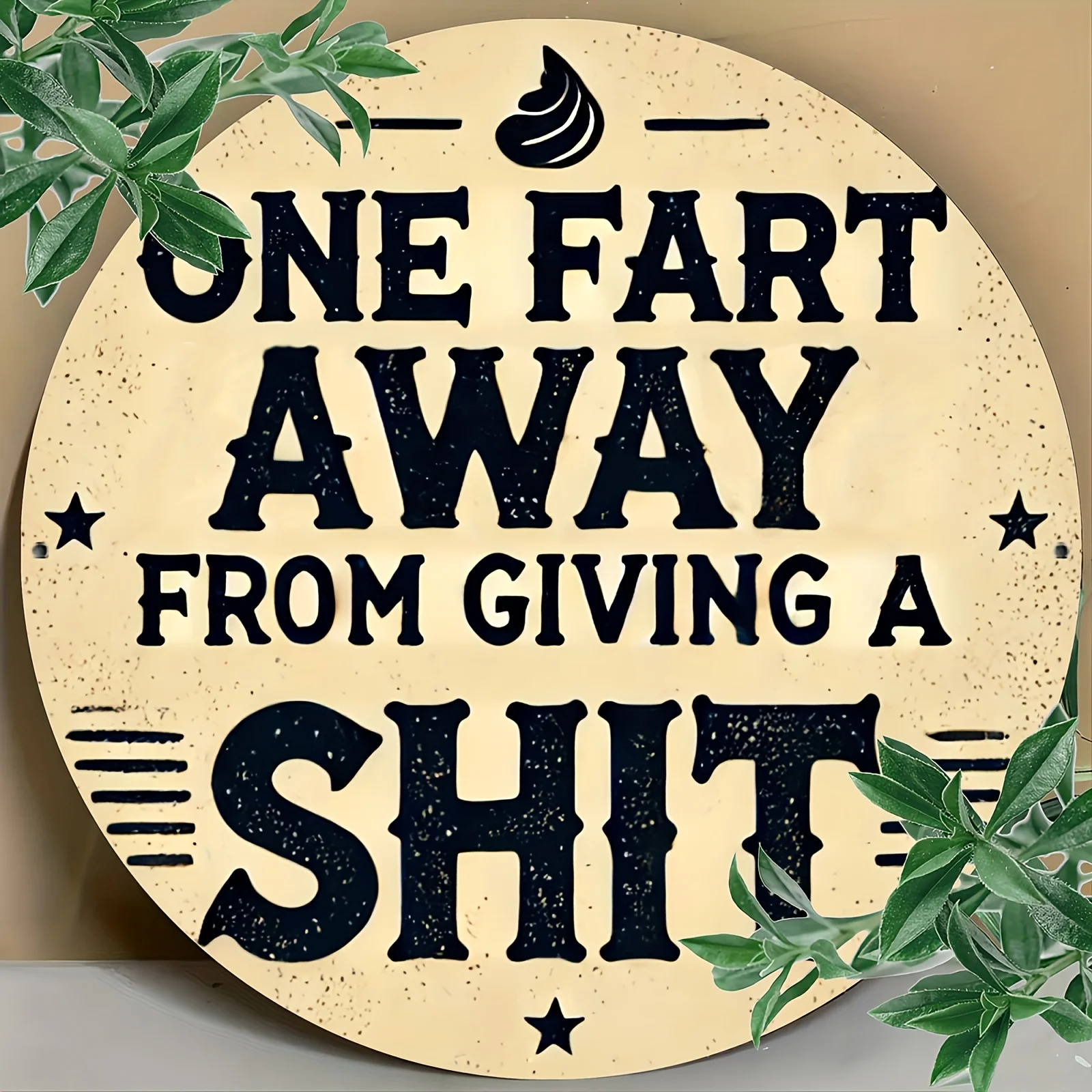 Rustic Metal Sign One Step Away from Relaxing 19.81x19.81cm, Vintage Aluminum Wall Art for Home Garage Bar Cafe Farmhouse Outdoo
