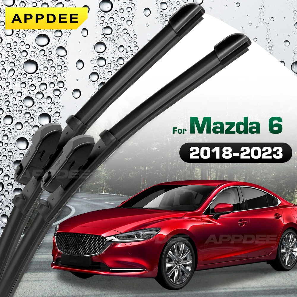 APPDEE For Mazda 6 2018-2023 Silicone & Rubber Wiper Front Wiper Blades Windshield Windscreen Window Brushes