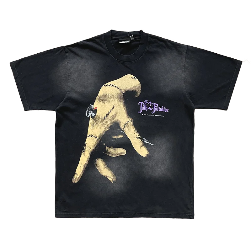 Hellstar Studios the Path to Paradise Short Sleeve T-Shirt Cotton Youth Casual round Neck Printed Summer Breathable Tee view 3