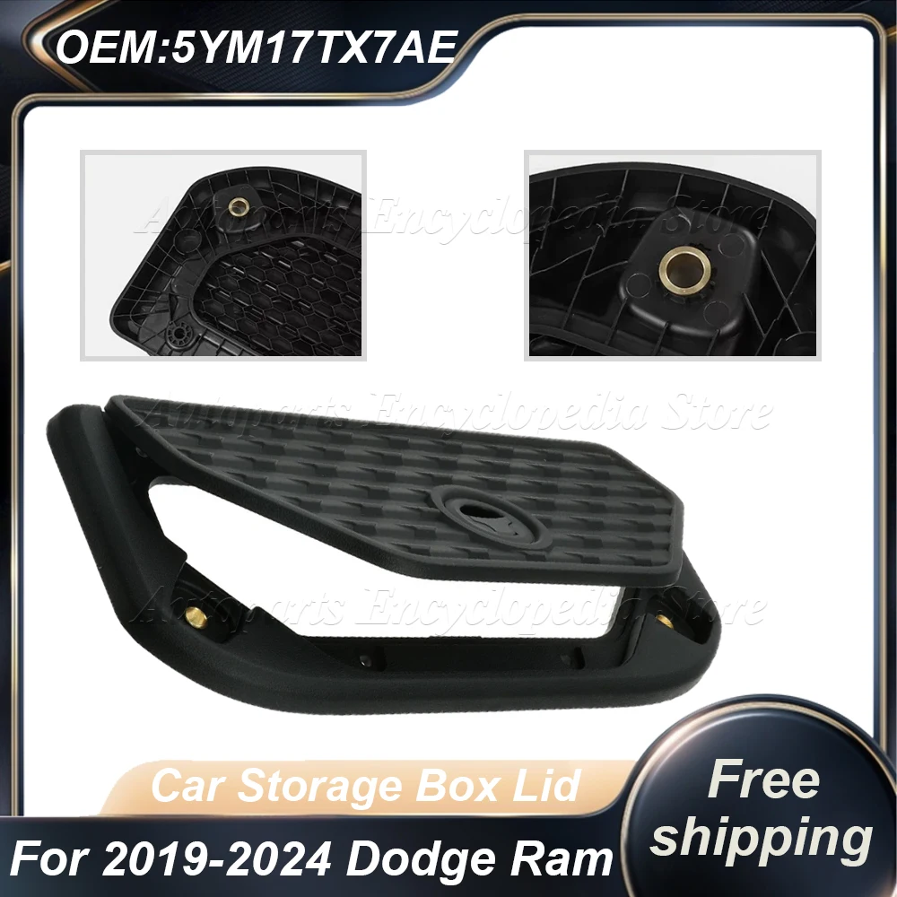 

Suitable For 2019-2024 Dodge Ram Automotive Interior Accessories 5YM17TX7AE 1PC Car Black Storage Box Lid