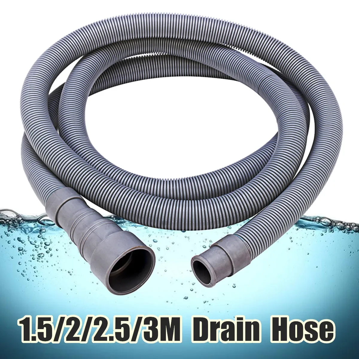 

3/2/1.5M Universal Washing Machine Drain Water Hose Pipe Connectors Disher Washer Drain Hose Pipe Conneotor