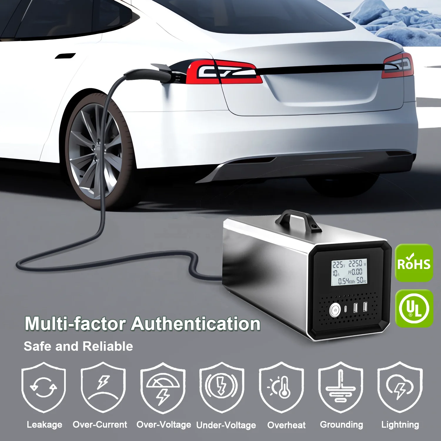 

NACS CCS2 3.6KW 5KW 7KW V2L Discharger with Australia EU Korea Israel USA Socket for All Types of Electric Vehicles