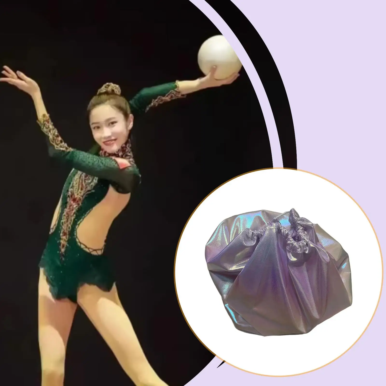Rhythmic Gymnastics Ball Bag Storage Bag Pouch Carrying Bag Nylon with Drawstring for Sports Events Gymnastics Training Dance