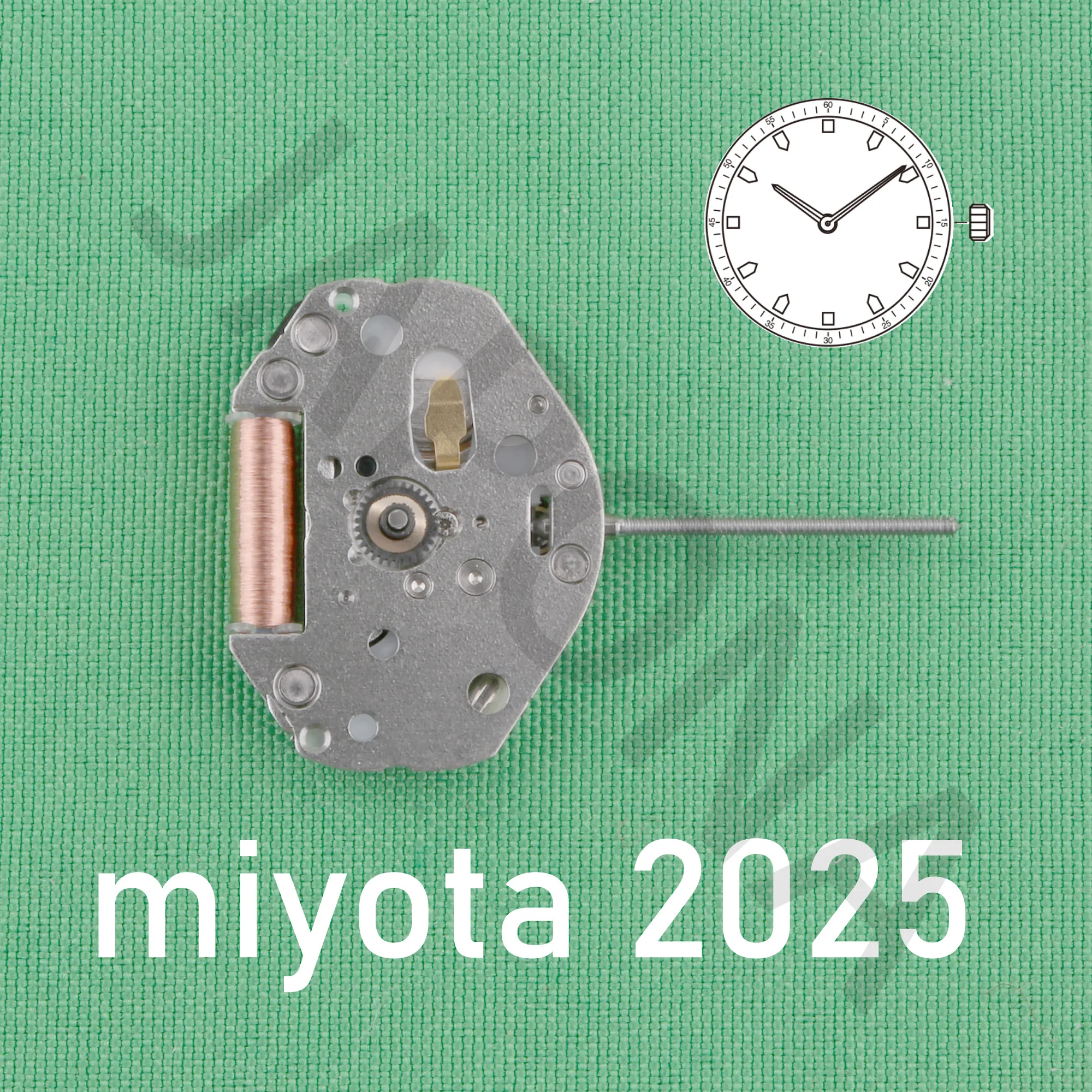 Movimiento japonés miyota 2025, movimiento de 2 manos, uno de los movimientos estándar de mano de la firma MIYOTA, 2025