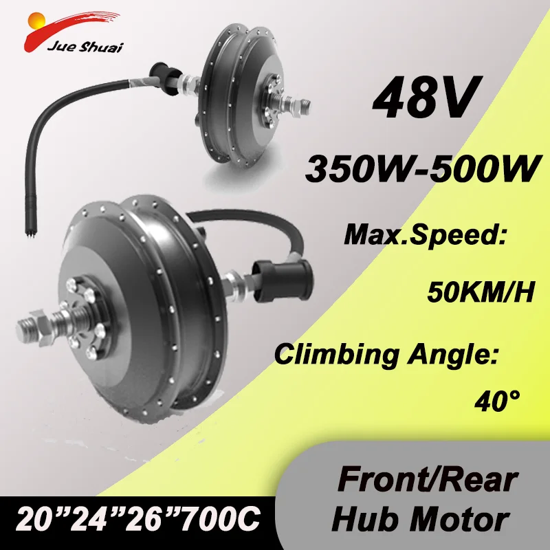 

Electric Conversion Kit 48V 350W/500W Brushless Gear Hub Motor 50KM/H Maximum Speed E Bike Motor 20" 24" 26" 700C