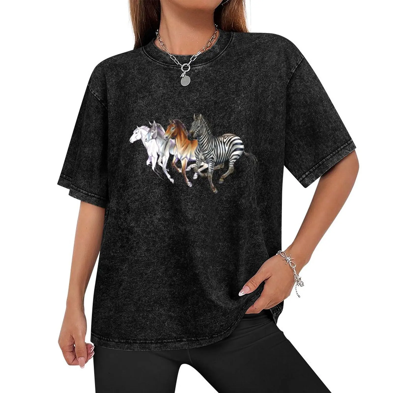 The variety of Equines - Zebra, Horse, Donkey T-Shirt street wear fashion shirts fitted t shirts for men