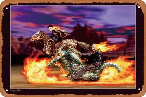 Ghost Rider Carter Slade Poster Vintage Metal Tin Sign Wall Plaque Decor