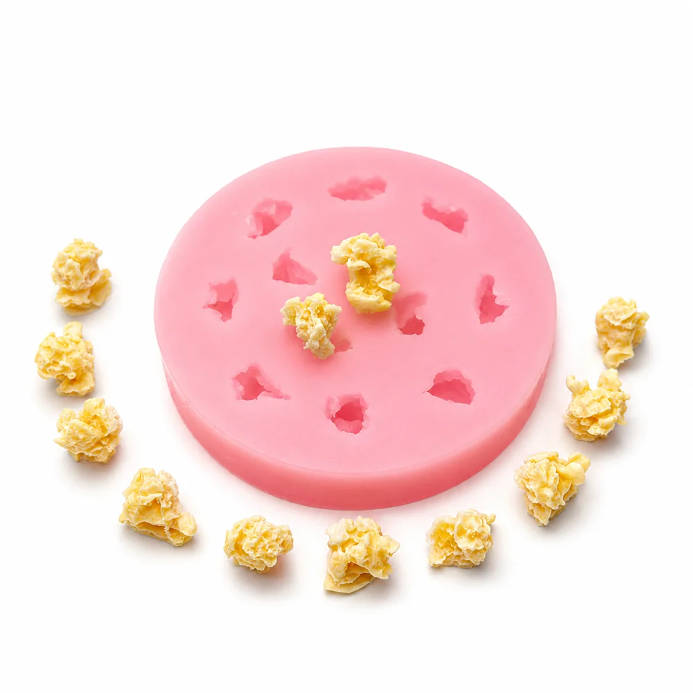 3D Popcorn Silicone Sugarcraft Mold for Cake Cupcake Decor Candy Polymer Clay Resin Mold Popcorn Silicone Candle molds
