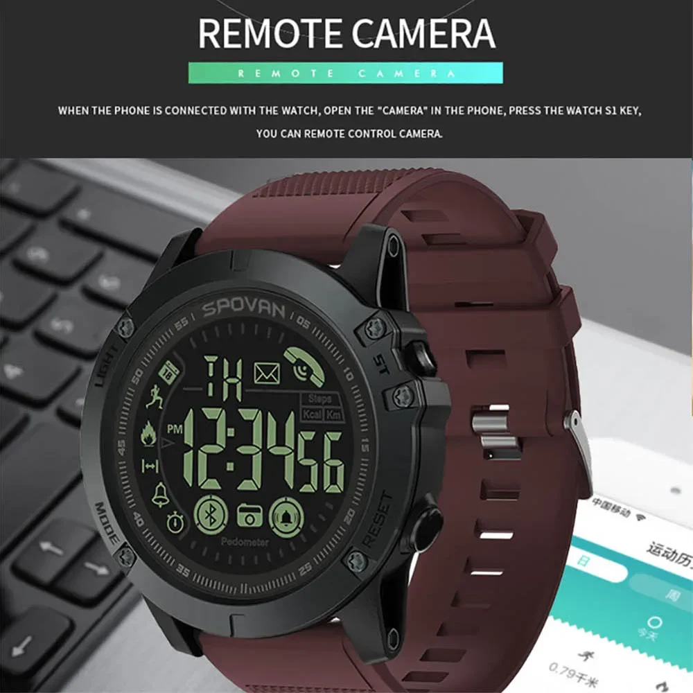 SPOVAN Brand PR1 Bluetoothes Smart Watch For Man Fashion Sport Clock Digital Watch 50m Waterproof Smartwatch Relojes