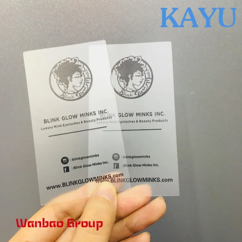 Cartão transparente plástico do PVC, impressão personalizada