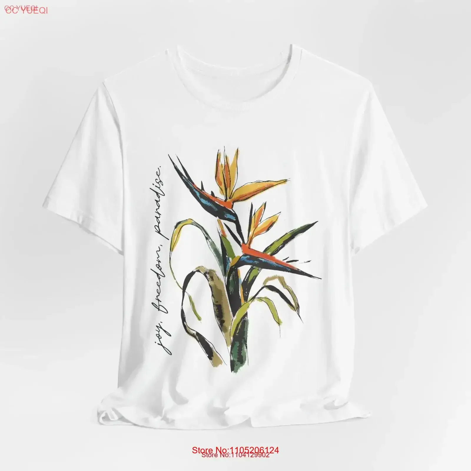 تي شيرت Bird of Paradise Joy Freedom تي شيرت إيجابي زهري ملهم لها طراز عتيق عتيق مغسول أوم كاجوال #1
