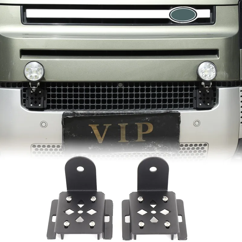 

2pcs Front Grille Spotlight Bracket For 2020+ Land Rover Defender Carbon Steel Headlight bracket Exterior Car Accessories
