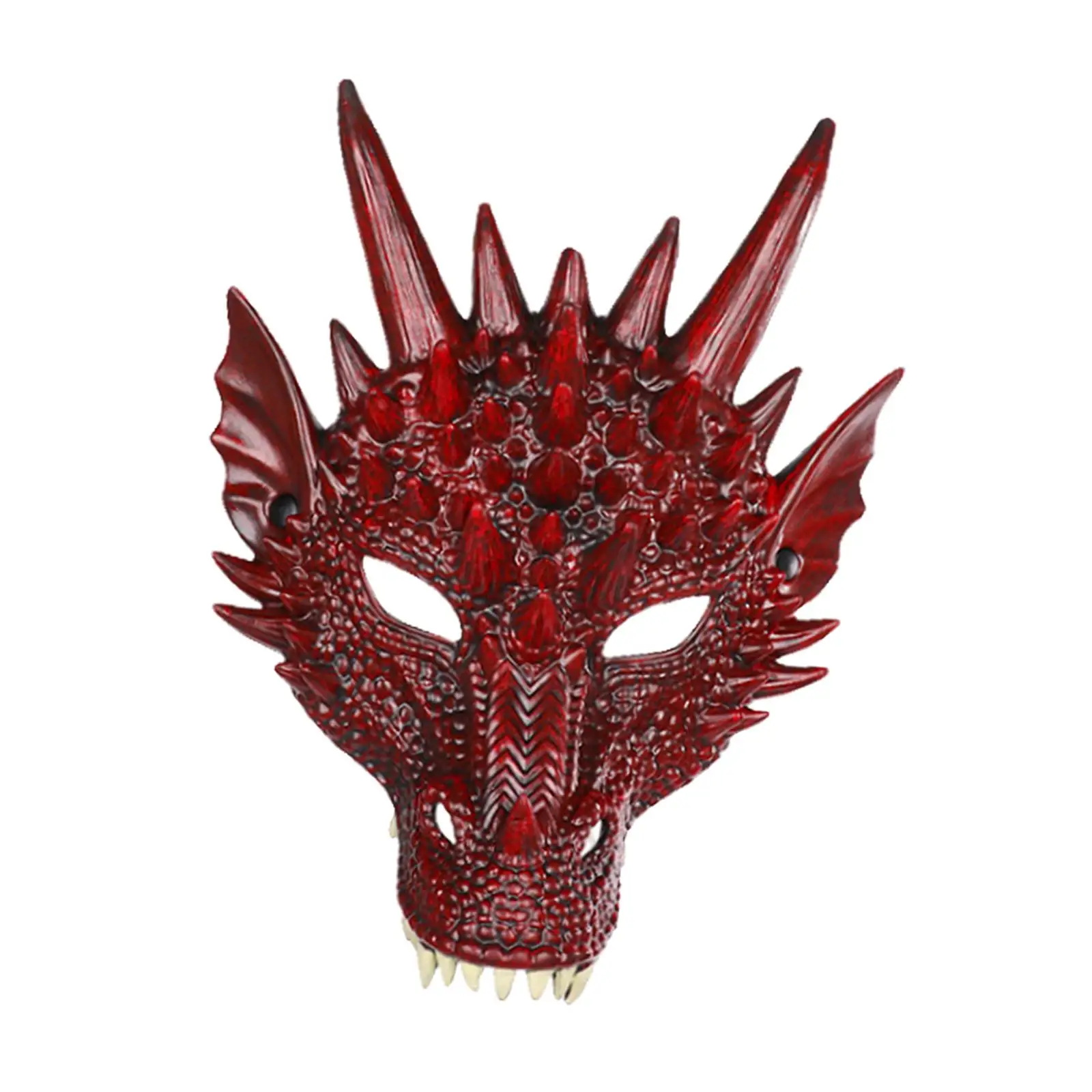 3xDragon Mask Scary Dinosaurio Animal Mask for Stage Performances Wedding Prom Red