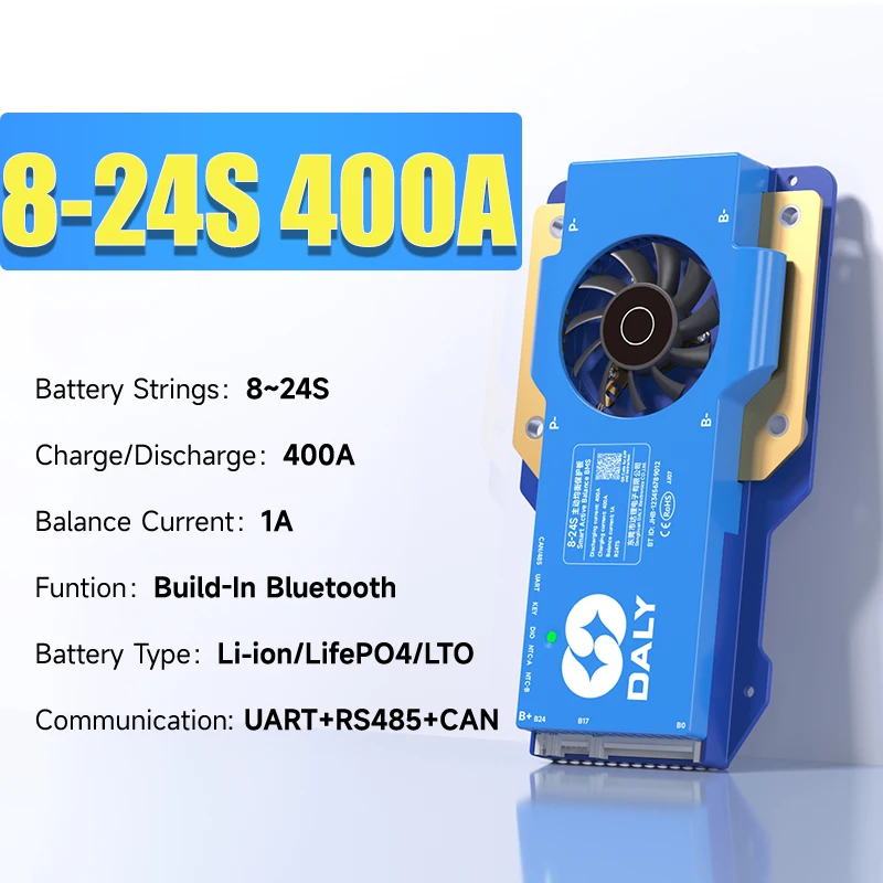 DalyBMS LiFePo4 4S 12V 8S 24S 16S 48V 60A 100A 150A 200A 250A 3.2V BMS BT CAN für Heimenergiespeicher Golfwagen Wohnmobile Schiffe