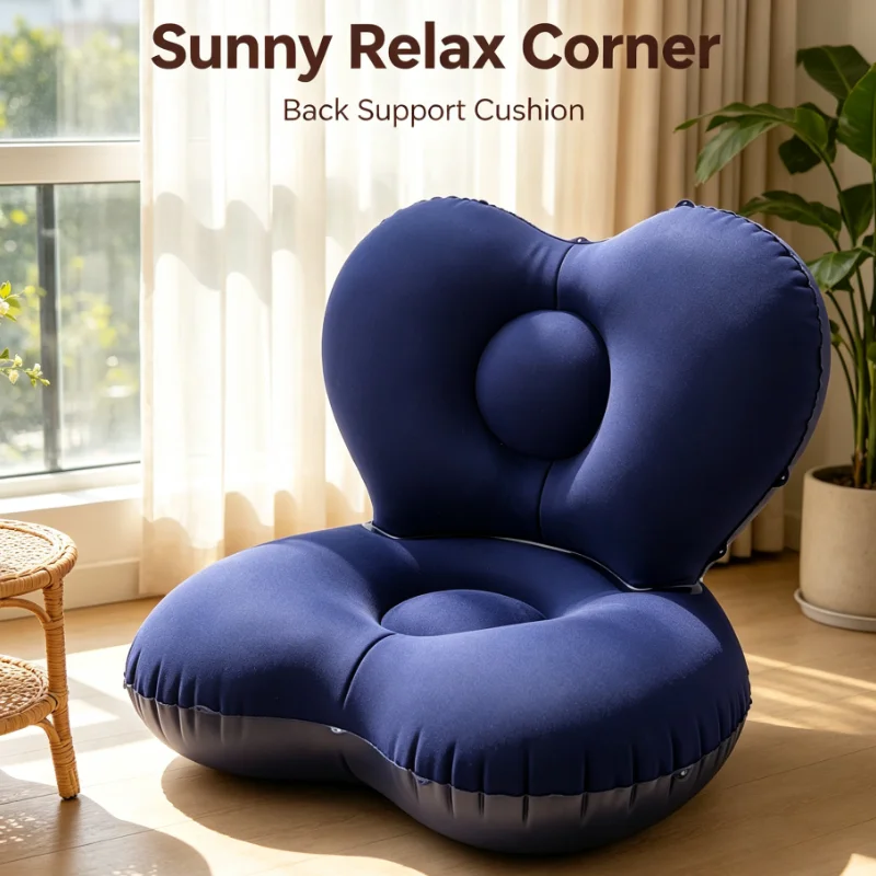 Inflatable Sofa Chair Portable Air Lounger With Backrest And Pump For Camping Travel Outdoor Relax